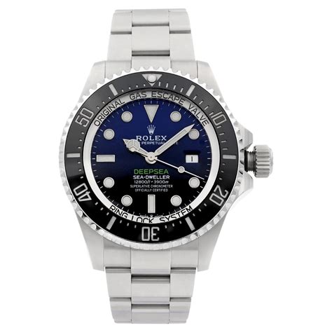 deepsea stainless steel rolex men's oyster black dial watch 126660-0001|Rolex sea dweller oyster steel.